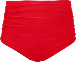 Tempt Me Women High Waisted Bikini Bottom Retro Ruched Swim Bottom Shirred Tankinis Brief 18 Plus Red