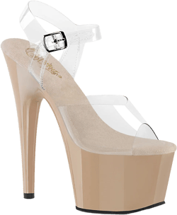 ADORE-708 Nude & Clear Platform Heels
