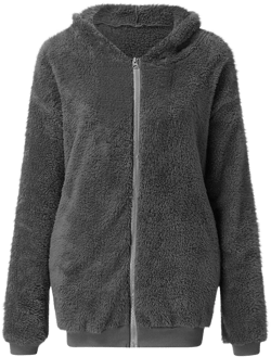 Fleece Jackets for Women 2024 Long Sleeve Zip up Fuzzy Sherpa Hoodies Plus Size Casual Lightweight Cozy Winter Coats