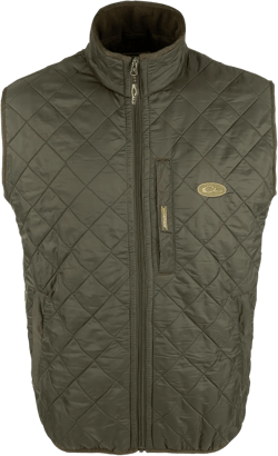 Drake Waterfowl Men's Delta Quilted Fleece-Lined Durable Insulated Lightweight Non-Bulk Outdoor Sports Casual Vest w/Pockets XX-Large Olive