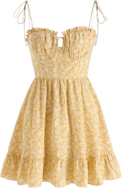 CIDER Womens Summer Dresses Floral Spaghetti Strap Cute Vacation Sundress Dress Boho Casual Outfits Medium Ginger
