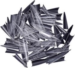 Yimart 300pcs Refill Tips Size Acrylic Middle Long Easy Coffin Stiletto Nail Tips Pointed Sharp For Decoration (Size #5#6 Clear)