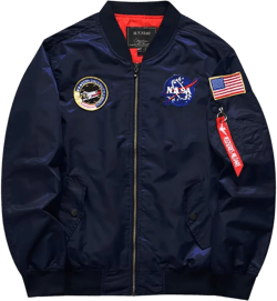 Men's Lightweight Flight Bomber Jacket Zipper Windbreaker Slim Fit Blazer Outdoor Coat XX-Large Navy