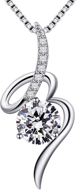Jewlldeen Sterling Silver Necklace for Women,Pendant necklaces Silver 925,Cubic Zirconia 18'' Jewelry for Women,Wife,Mom, Her : Clothing, Shoes & Jewelry