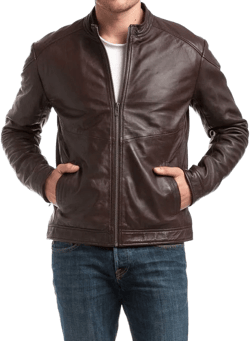 Delta Brown Leather Biker Jacket