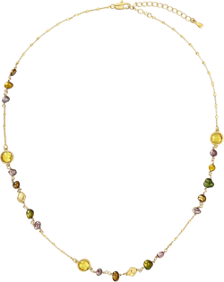 Gold Light Yellow Green Brown Beaded Natural Stone Healing Statement Necklace Choker for Women by SNGIA, Colorful Bead Quartz Trendy Birthstone Jasper Gemstone Bohemian Preppy Retro Bold Handmade Exaggerated Jewelry Gifts, Vintage Unique Cute Baroque Crystal Pearl Opal necklace Summer Beach Fashion Nickle Free Rhinestone Accessories Citron