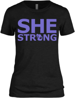 SHE STRONG 2 Stacked Design Black Short Sleeve Tee – Strength Apparel