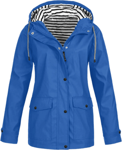 Womens Rain Jackets Waterproof With Hood Lightweight Casual Anorak Travel Rain Coats Outdoor Hiking Travel Raincoat XX-Large 02 Light Blue