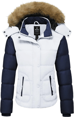 wantdo Women's Hooded Winter Coat Thicken Quilted Puffer Jacket Warm Parka