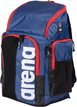 ARENA Spiky III Backpack 45 Swimming Athlete Sports Gym Rucksack Large Training Gear Equipment Swim Bag for Men and Women, 45 Liters, Navy/Red/White