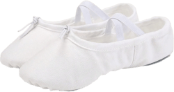 White Ballet Shoes Canvas Flat Ballet Dancing Slippers Dance Shoes For Adult Women Kids Children Classic Split-Sole Soft Leather