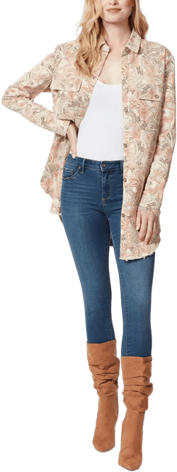 Jessica Simpson Womens Raw Hem Short Shirt Jacket