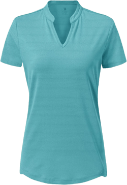 Gopune Women's V Neck Golf Polo Shirts Collarless Short Sleeve Lightweight Quick Dry Tennis Running T-Shirts Small Water Blue