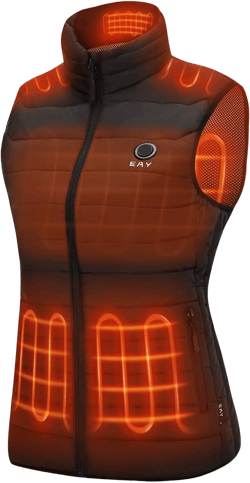 EAY Lightweight Rechargeable Heated Vest for Women Medium Black