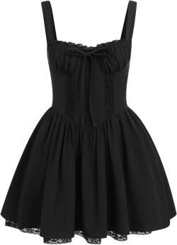 Women's Short Corset Sundress Boho Mini Dress Sleeveless Backless Low Cut Lace Dress Summer at Amazon Women’s Clothing store