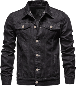 NATHGAM Men's Denim Jacket Slim Fit Button Western Cowboy Jackets Distressed Jean Trucker Jackets Fall Fashion Casual Coats