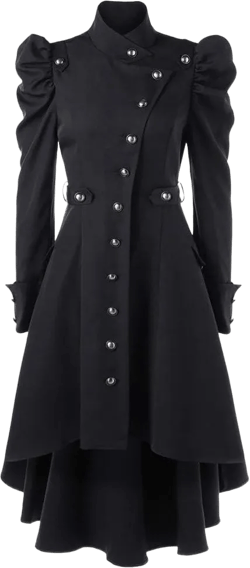 ZBYY Women's Gothic Vintage Steampunk Victorian Swallow Tail Long Trench Coat Jacket Casual Gothic Coats XX-Large Black