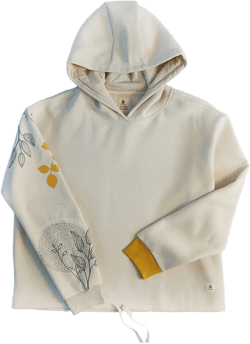 Floral Fusion - Womens White Hoodie