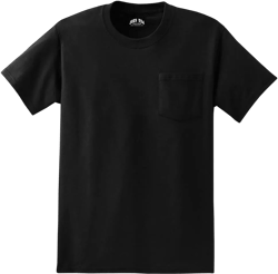 Joe's USA Mens Pocket Tees Heavyweight 6.1-Ounce Pocket T-Shirts - Regular, Big and Tall Sizes 3X-Large Tall Jet Black