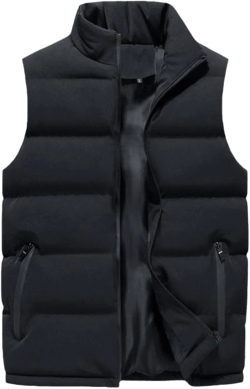 Mens Outdoor Vest Padded Puffer Vest Plus Size Lightweight Down Jacket Sleeveless Zip Up Quilted Gilet Jacket Outwear XX-Large Aa- Black