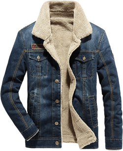 Flygo Men's Sherpa Fleece Lined Denim Trucker Jacket Winter Jean Jacket Cowboy Coat