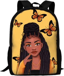 African Book Bag Black Girl Backpack School Bookbag Laptop Backpack for Women Teen Girls College Student Travel, Gift for Daughter Granddaughter