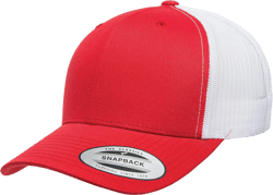 The Hat Pros Yupoong Classic Premium Mesh 6 Panel Retro Trucker Cap | Mid Profile Snapback | OSFA (Red/White) at Amazon Men’s Clothing store