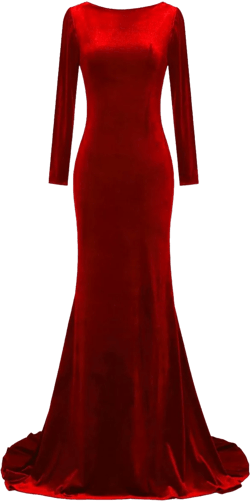TTYBridal Elegant Court Train Velvet Prom Dresses Long Formal Evening Cocktail Gown Backless EV014 16 Red