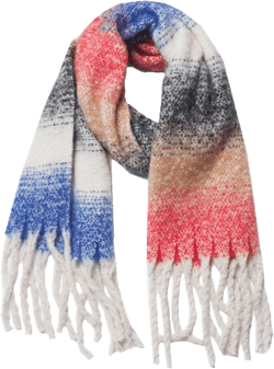 FUDERU Women's Striped Blanket Scarf Chunky Oversized Large Scarf Winter Fall Warm Long Scarf Men Classic Winter Knit Scarf