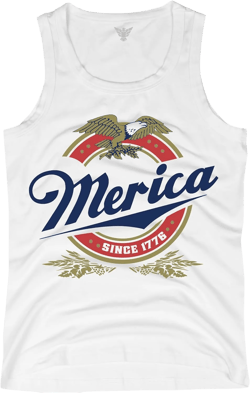 GunShowTees 4th of July 'Merica Tank Top for Men Patriotic Eagle Retro American Theme