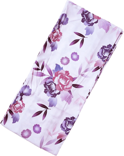 Women's Authentic Traditional Japanese Yukata Plus Size, aka Casual Kimono, Purple Camellias in Pink