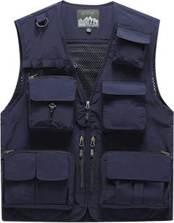 Men's Big And Tall Outdoor Vests Fashion Casual Solid Quick-Drying Vest Jacket Tops Lightweight, M-7XL 4X-Large Um14-navy