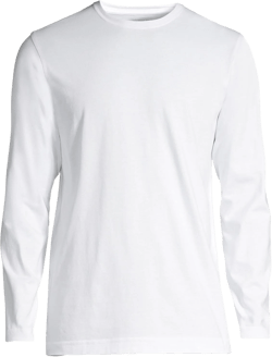 Lands' End Men's Long Sleeve American-Grown Supima Cotton Tee 4X-Large Big White