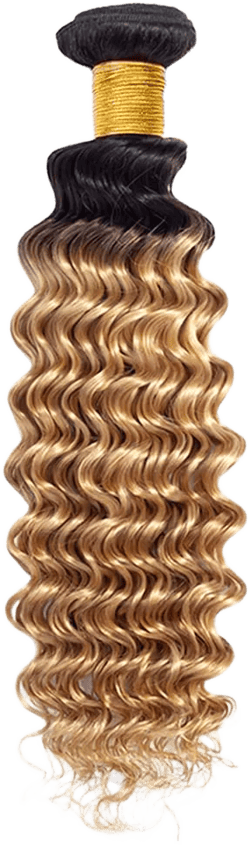 Ombre Honey Blonde Hair Bundle Deep Wave Human Hair Bundle 14 Inch Real Unprocessed Virgin Hair Extensions 1B27 Brazilian Remy Hair Honey Blonde Bundle For Women