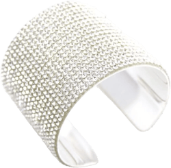 Fuqimanman2020 Multi Rows Rhinestone Bracelet Crystal Wide Arm Cuff Bangle for Women Bridal Statement Party Wedding Prom Jewelry Silver