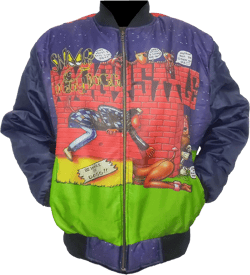 Men's Doggystyle Varsity Sports Bomber Jacket Lightweight Jacket Small Blue - Polyester