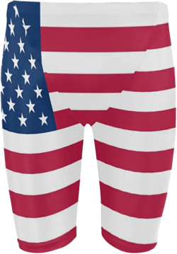 Mens Swim Jammers Printed Quick Dry Athletic Swimsuit XX-Large Short American Flag