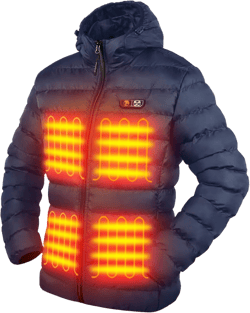 PTAHDUS Women’s Heated Jacket Lightweight 5 Heat Zones Battery Pack Included, Heated Puffer Jacket with Hand Warmer Pocket Large Navy Blue
