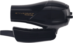 StyleCraft Peewee Compact Hair Dryer, 1200 Volts, Black