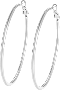 Silver Hoop Earrings, 14K White Gold Plated Hypoallergenic Large Hoop Earring, Round Circle Earrings for Women Girls Jewelry Gifts
