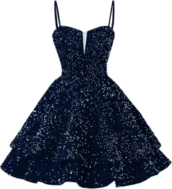 Women Sequins Homecoming Dresses Short 2024 Spaghetti Strap Prom Dress Navy Blue Plus Size 20