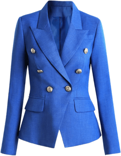 Women's Spring Slim Fit Notched Lapel Formal Work Suit Jackets Long Sleeve Pockets Office Blazer Blue M at Amazon Women’s Clothing store