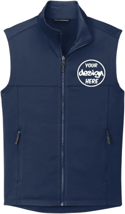 INK STITCH Men F906 Custom Personalized Embroidery Logo Texts Collective Smooth Fleece Vests Navy Large
