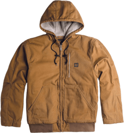 Walls Men's Mingus DWR Duck Hooded Bomber Work Jacket Large Pecan