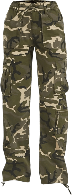 Cargo Pants Women Baggy Hiking Casual Cotton Military Tactical Army Combat Work Pants with 7 Pockets Large Camo Green
