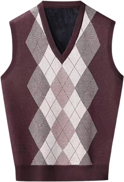 Sweater Vest Men Argyle Color Block Fall Pullover V Neck Sleeveless Fashion Casual Loose Knitted Jumper Tops Comfort Sweaters Winter Sweaters for Men 2024