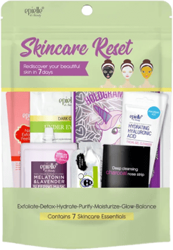 Epielle Skincare Reset Kit, 7 Home Spa Essentials, Exfoliating, Detoxifying, Hydrating & Purifying for Radiant Skin, At-Home Spa Kit, Self Care Gifts for Women, Korean Skin Care Set Skincare Reset 7-Day Kit 6 Piece Set