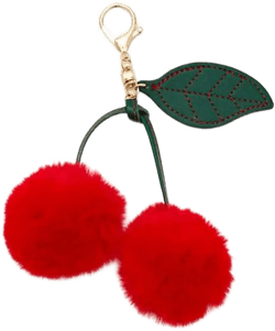 Pom Pom Cherry Keychain