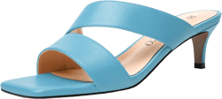 MODENCOCO Womens Summer Slip On Casual Square Toe Matte Comfortable Kitten Low Heel Heeled Sandals 2 Inch 10.5 Light Blue