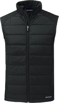 Cutter & Buck Evoke Hybrid Eco Softshell Recycled Mens Full Zip Vest Medium Black